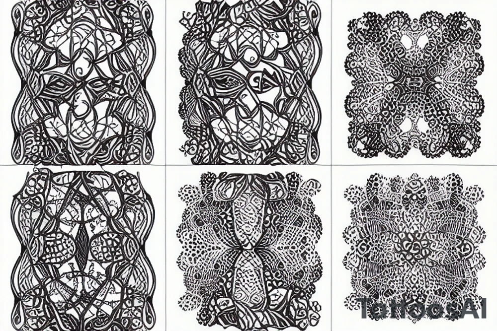 lace with a motive of bridge. In the background a windy sea tattoo idea