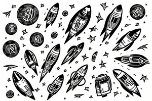 Rocket landed in the money tattoo idea