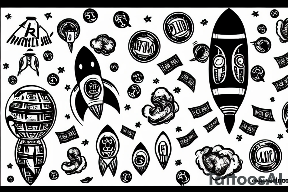 Rocket landed in the money tattoo idea
