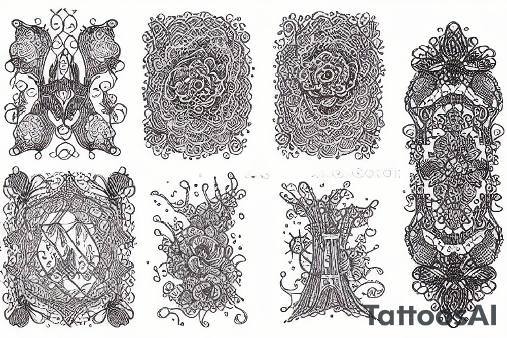 bridge as lace. background with windy sea tattoo idea