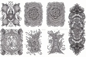 bridge as lace. background with windy sea tattoo idea