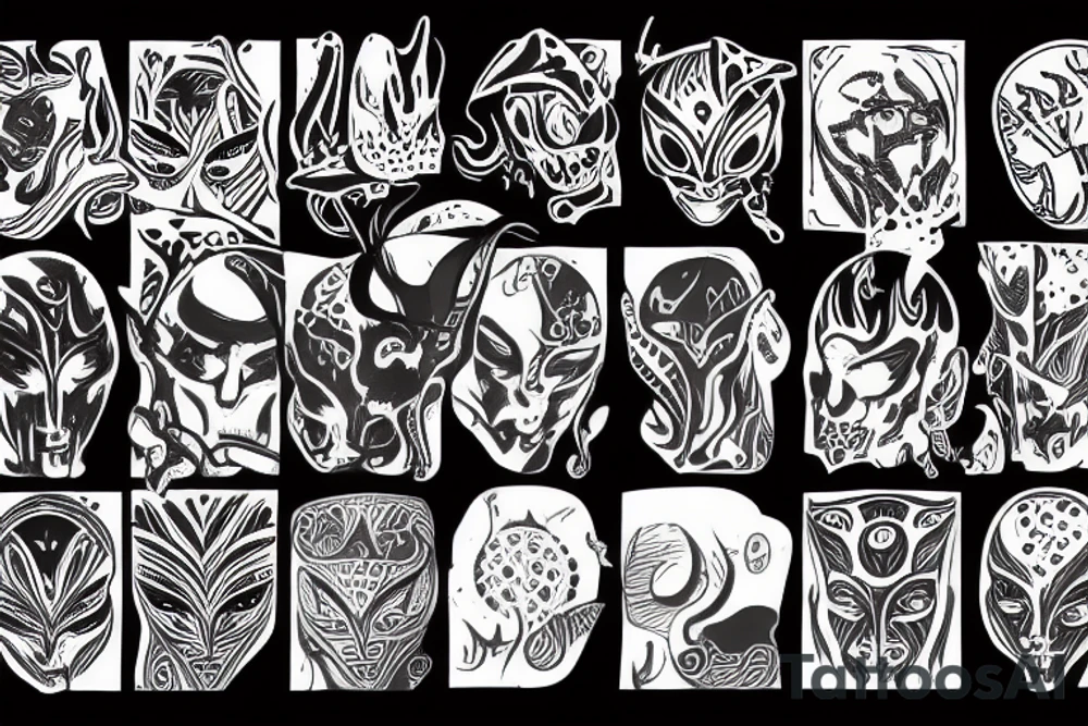 a dark alien that looks like a god tattoo idea