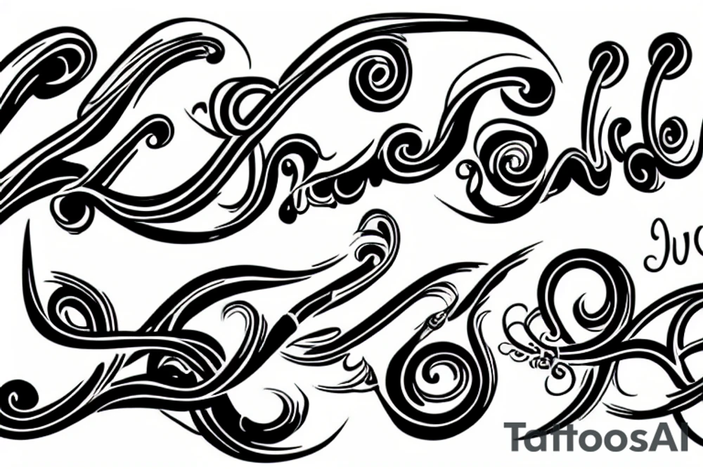 Swirly fancy cursive writing the words, "Fuck You" tattoo idea