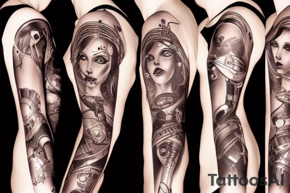 Sexy robotic girl tattoo idea