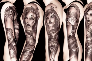 Sexy robotic girl tattoo idea