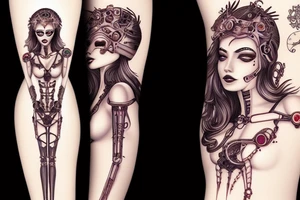 Sexy robotic girl tattoo idea