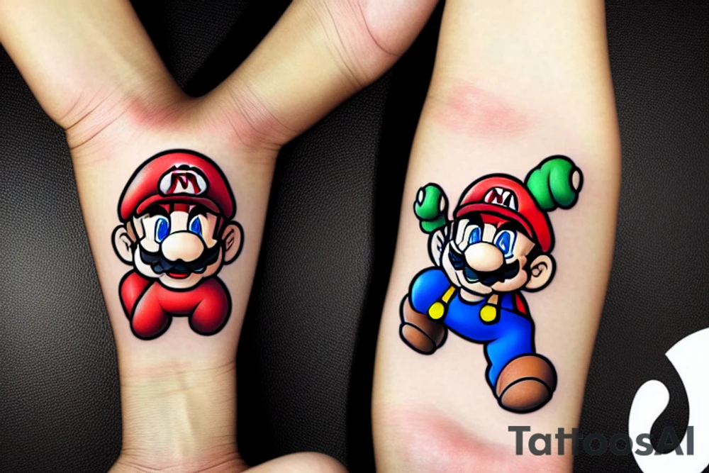 Nintendo Mario fingering Bowser tattoo idea