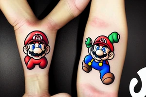Nintendo Mario fingering Bowser tattoo idea