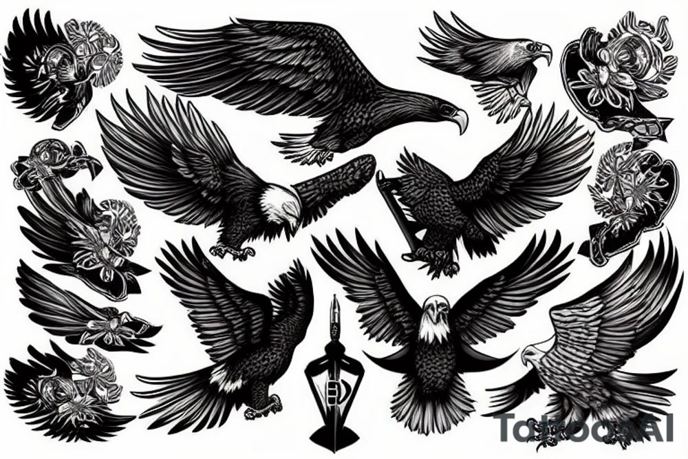 Eagle on the ground tattoo idea