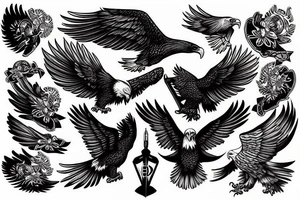 Eagle on the ground tattoo idea