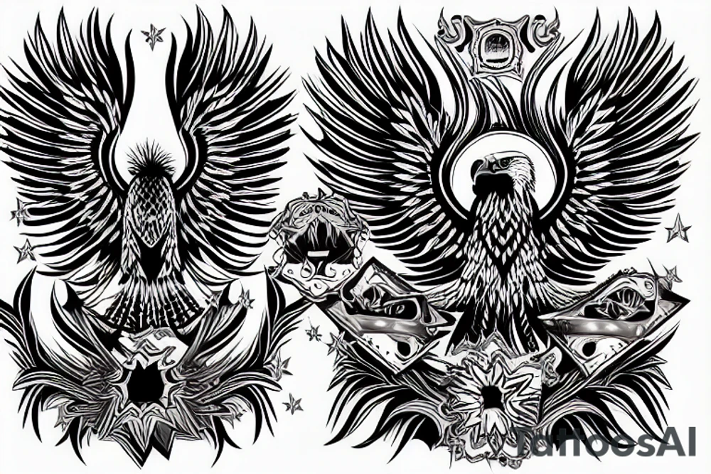Eagle on the ground tattoo idea