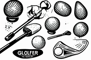 holfer hitting a golf ball tattoo idea