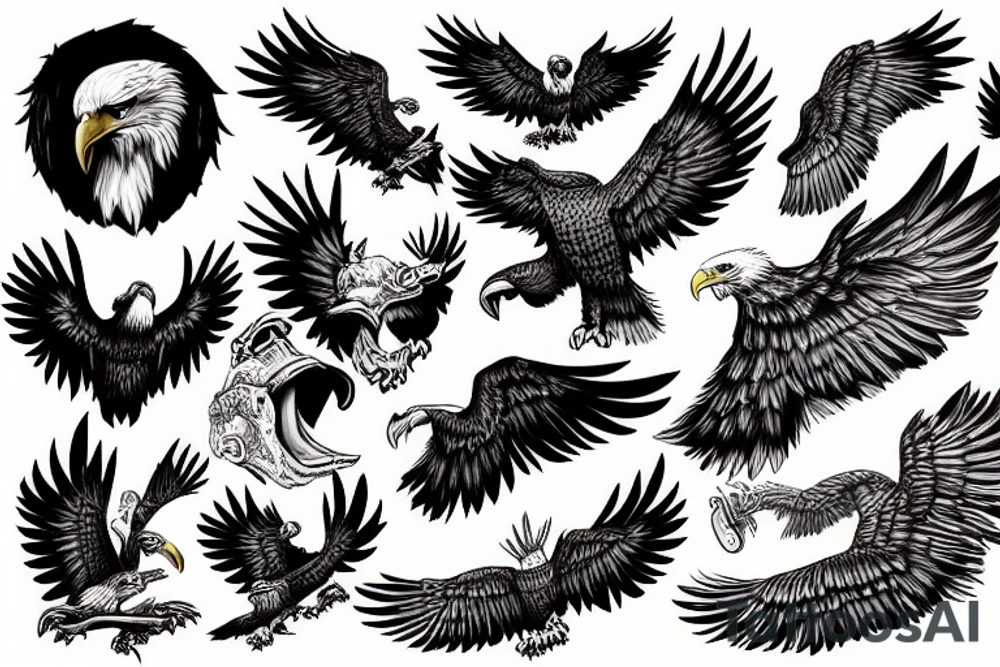 Eagle on the ground tattoo idea