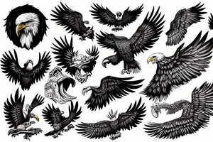 Eagle on the ground tattoo idea