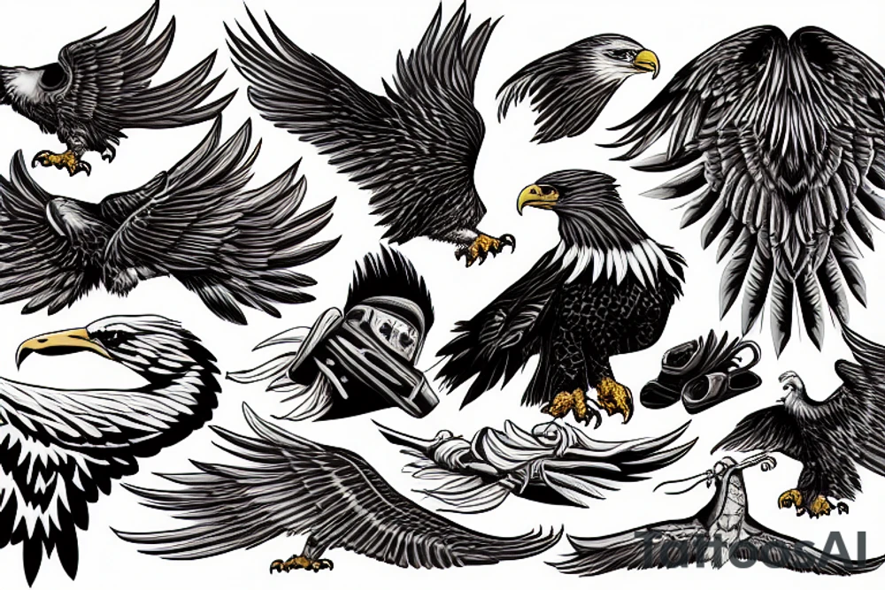 Eagle on the ground tattoo idea