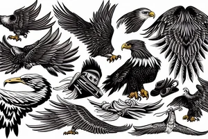 Eagle on the ground tattoo idea