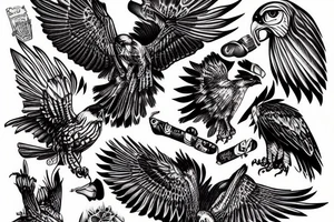 Hawk on the ground tattoo idea