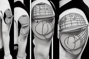 golfer hitting a golf ball tattoo idea