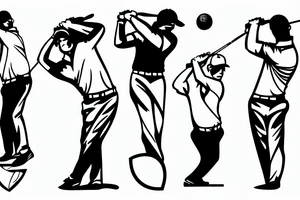 golfer hitting a golf ball tattoo idea
