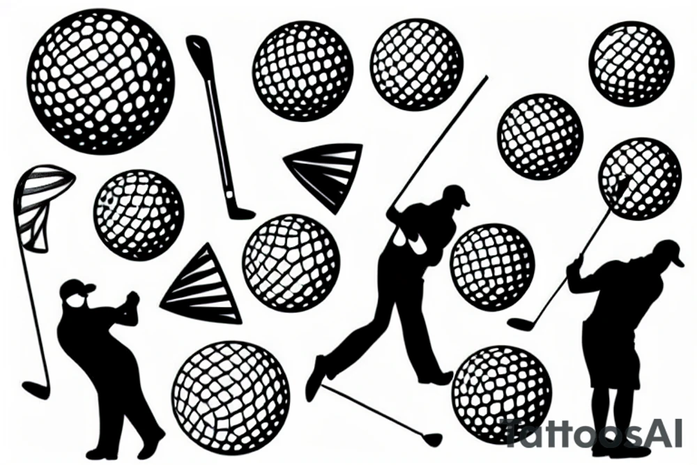 golfer hitting a golf ball tattoo idea