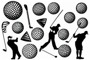 golfer hitting a golf ball tattoo idea