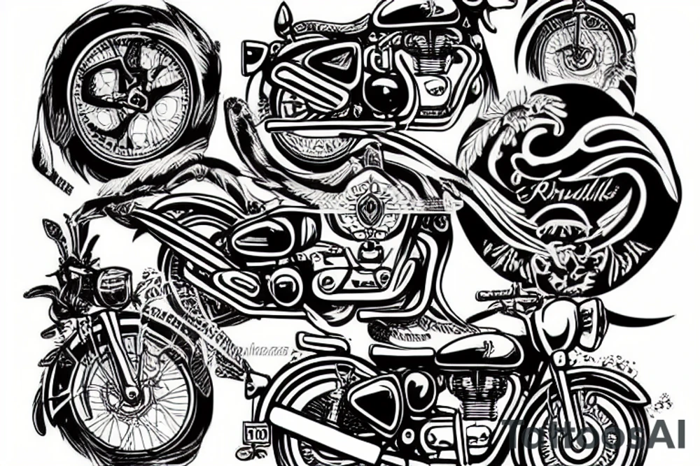 royal enfield tattoo idea