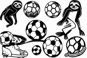sloth playing soccer tattoo idea