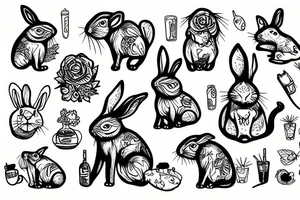a leon eating rabbit tattoo idea