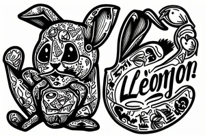 a leon eating rabbit tattoo idea
