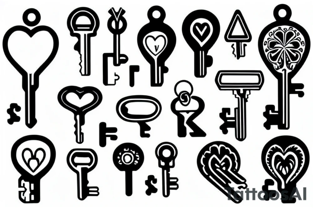 a set of keys tattoo idea