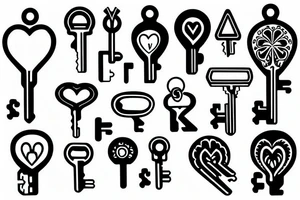 a set of keys tattoo idea