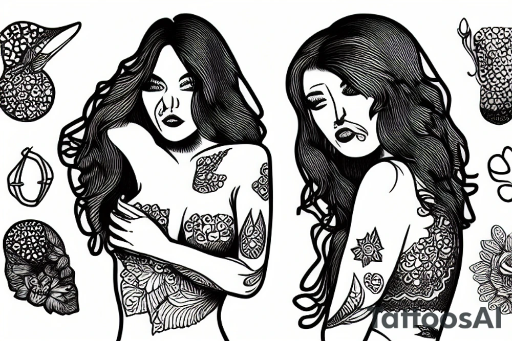 pantsless woman bending over tattoo idea