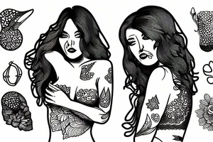 pantsless woman bending over tattoo idea