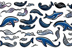 Whale with Waves tattoo idea