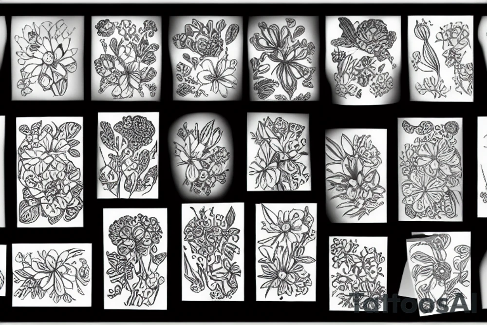 Exploding flower tattoo idea