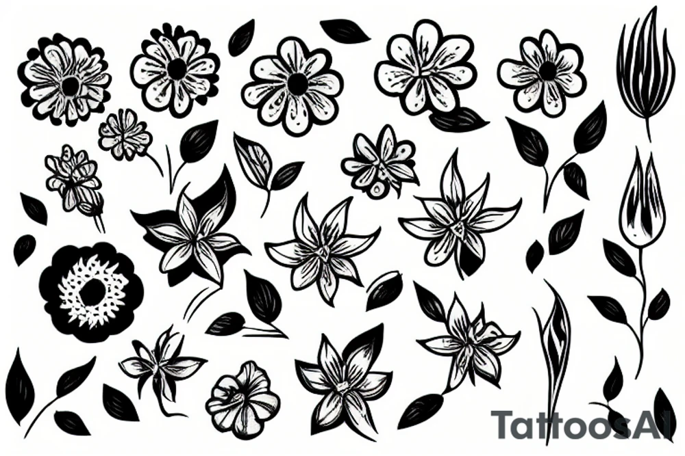 Exploding flower tattoo idea