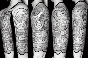 Samurai with Japanese sunrise tattoo idea