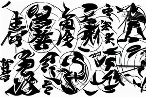 Samurai with Japanese sunrise in the background tattoo idea