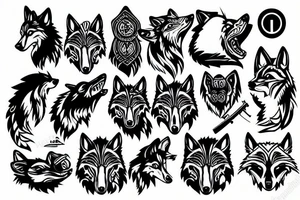 wolf with a p90 gun tattoo idea