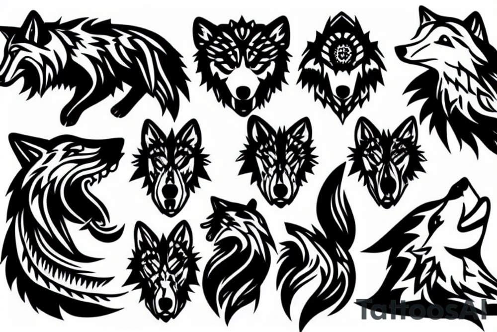 wolf with a p90 gun tattoo idea