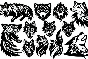 wolf with a p90 gun tattoo idea