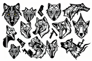 wolf with a p90 gun tattoo idea