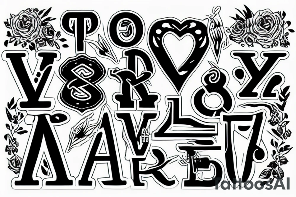 double V letters tattoo idea