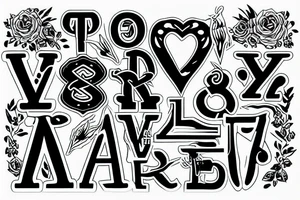 double V letters tattoo idea