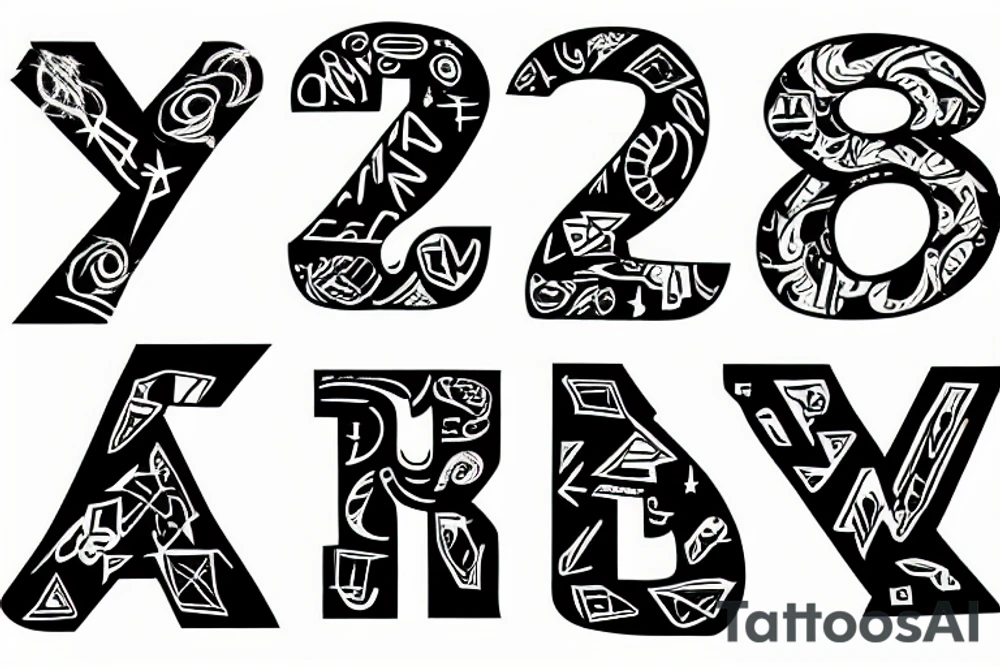 Bold V letter in a rectangle tattoo idea