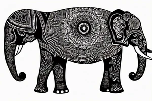 An elephant with a mandala tattoo idea
