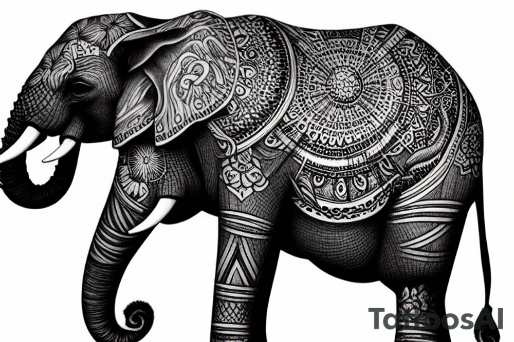 A magnificent elephant tattoo idea
