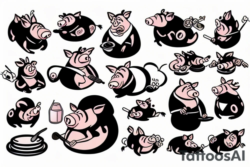 Chef pig tattoo tattoo idea