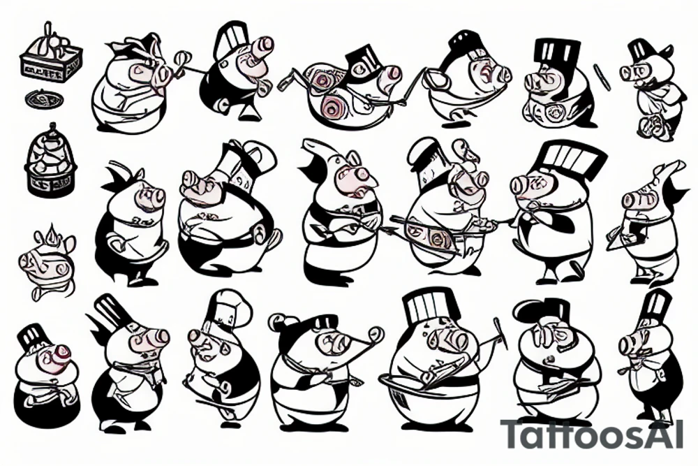 Chef pig tattoo tattoo idea