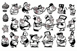 Chef pig tattoo tattoo idea